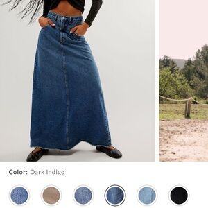 NWT We The Free Come As You Are denim maxi skirt, size 14